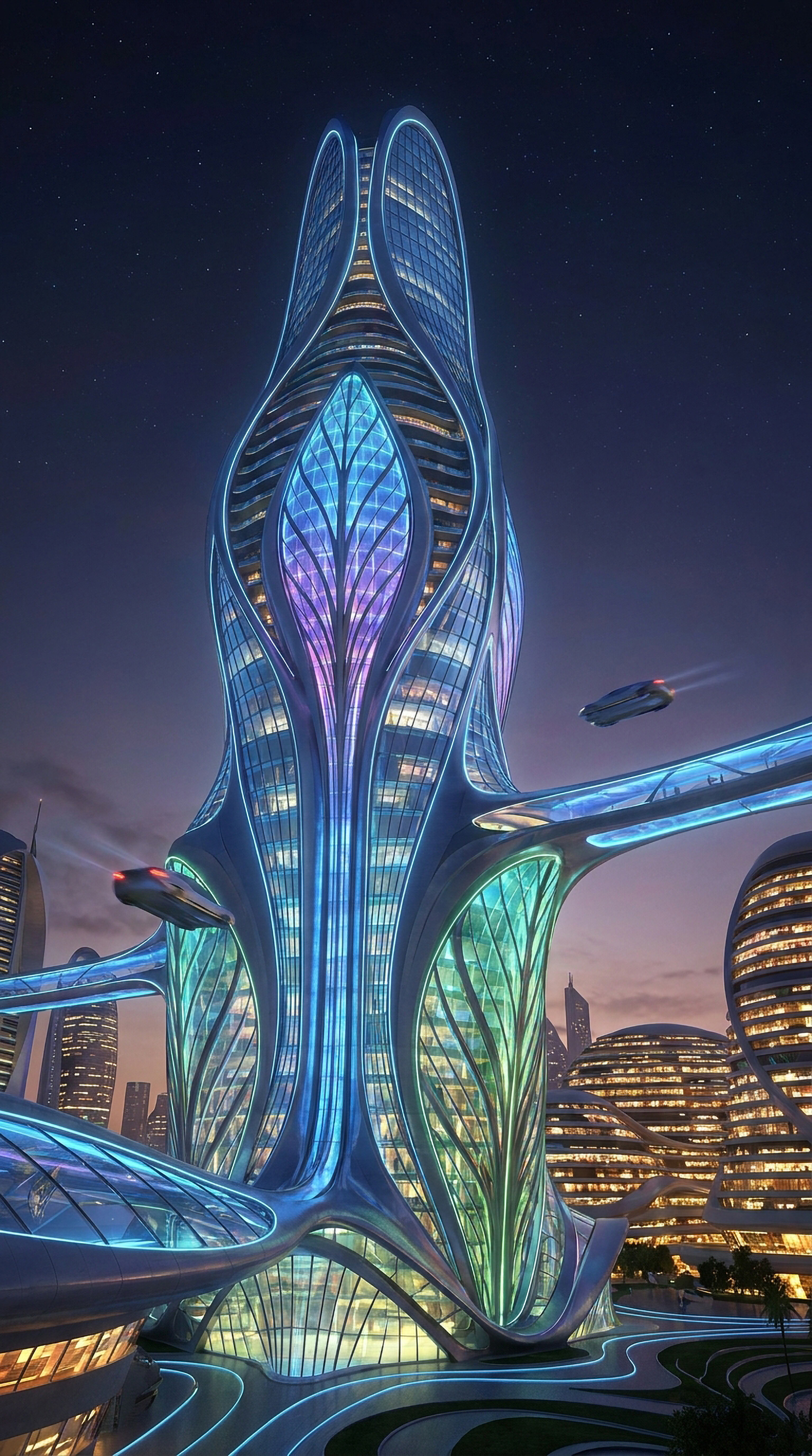 Futuristic city free mobile wallpaper