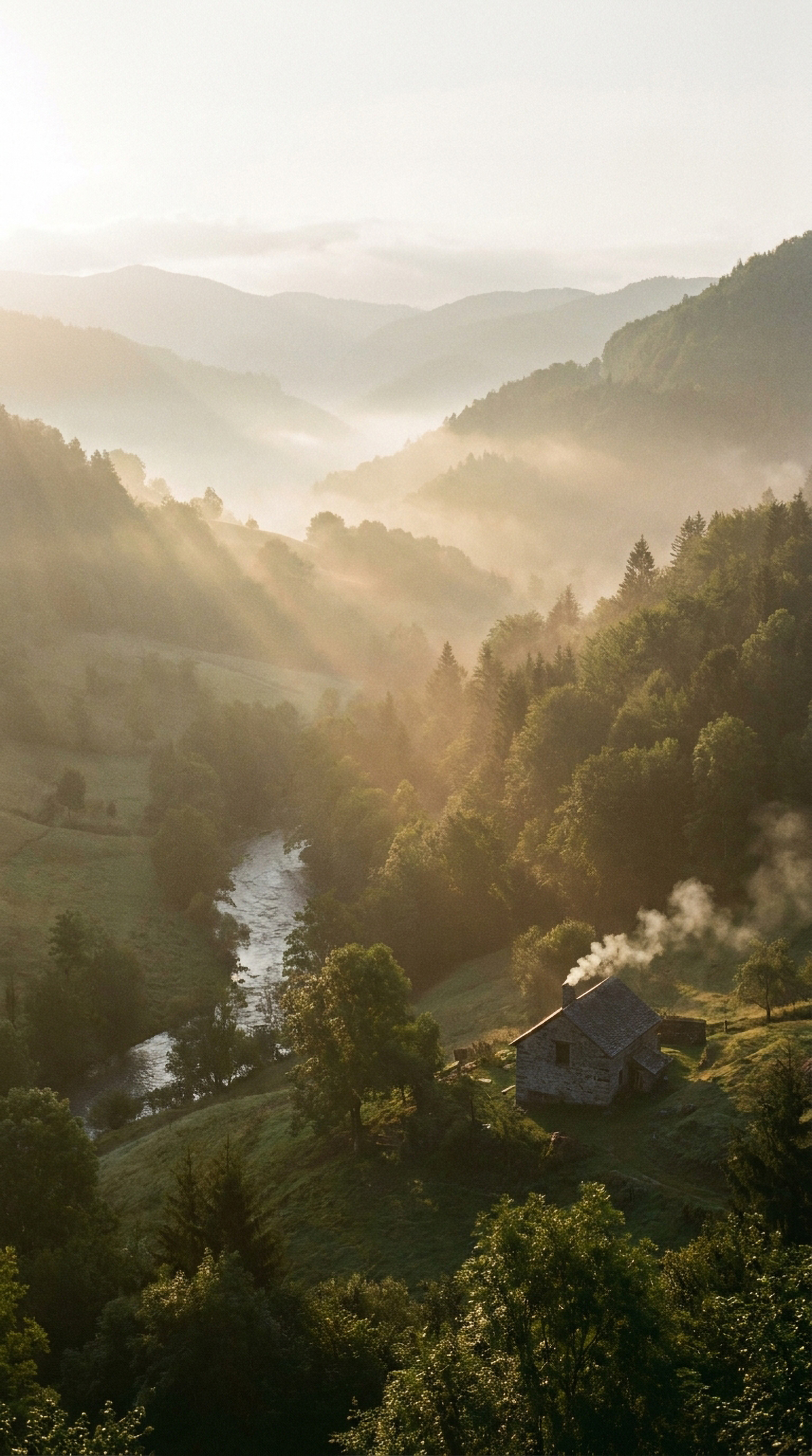 Misty Mountain Valley free mobile wallpaper